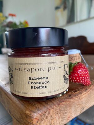 Fruchtaufstrich Erdbeere/Prosecco/Pfeffer 200g